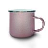 Cana cu sclipici din metal emailat sublimabil 3dl roz