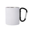 Cana din metal alb cu maner negru sublimabil cu carabinier 