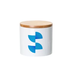 Szublimációs kerámia tároló bambusz fedéllel 16oz