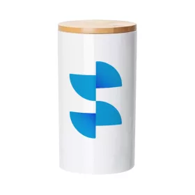 Szublimációs kerámia tároló bambusz fedéllel 30oz