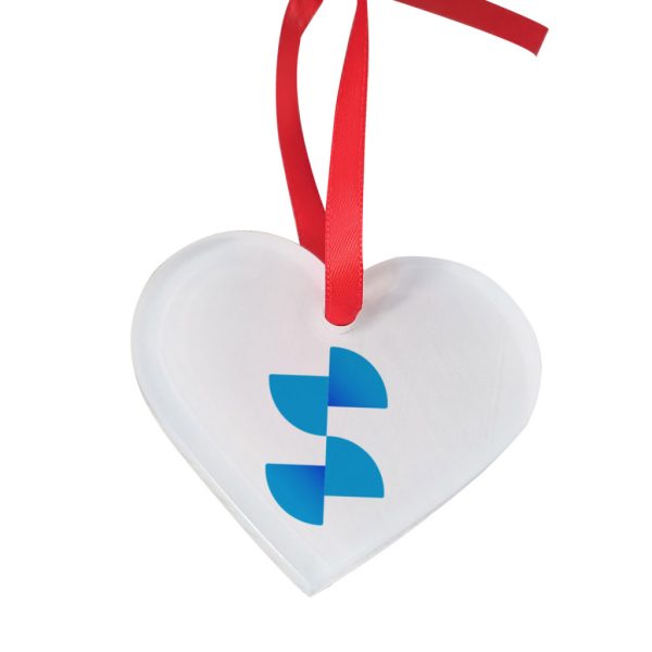 Ornament sublimabil pentru brad de Crăciun acrilic - inimā