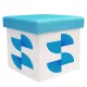 Scaun cu compartiment de depozitare prin sublimare - Albastru