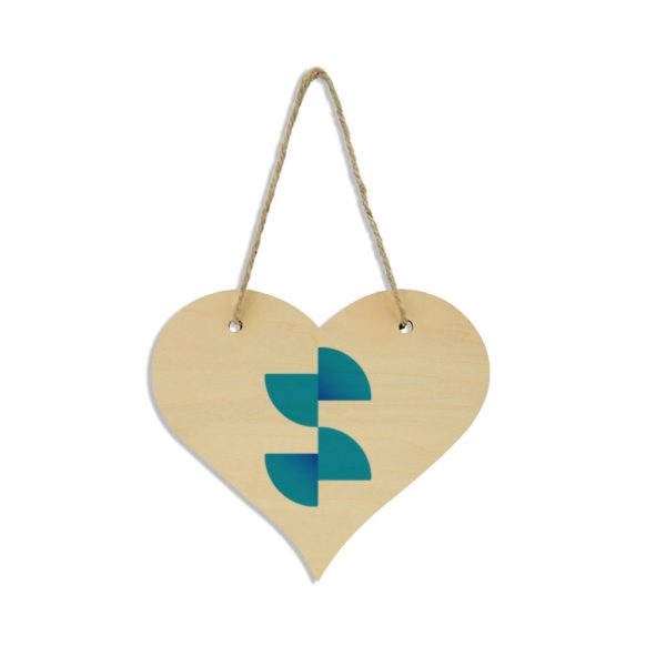 Placa sublimare din lemn natural - inima