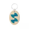 Breloc oval din lemn cu sublimare