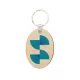 Breloc oval din lemn cu sublimare