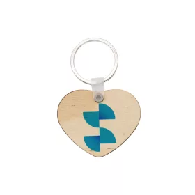 Breloc din lemn în formă de inimă cu sublimare
