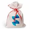 Sac Mos Craciun pentru sublimare - alb/rosu lucios
