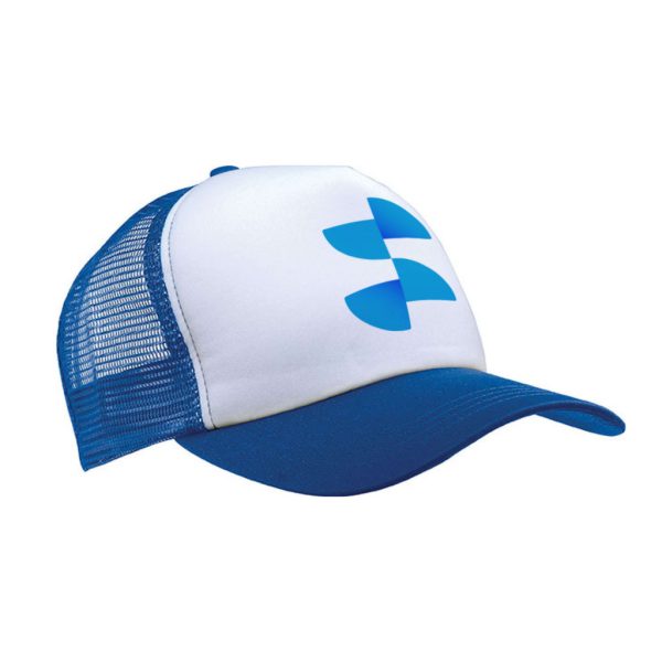 Șapcă de baseball Trucker sublimare - Alb / Albastru Regal