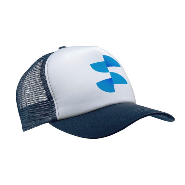 Șapcă de baseball Trucker sublimare - alb / albastru închis